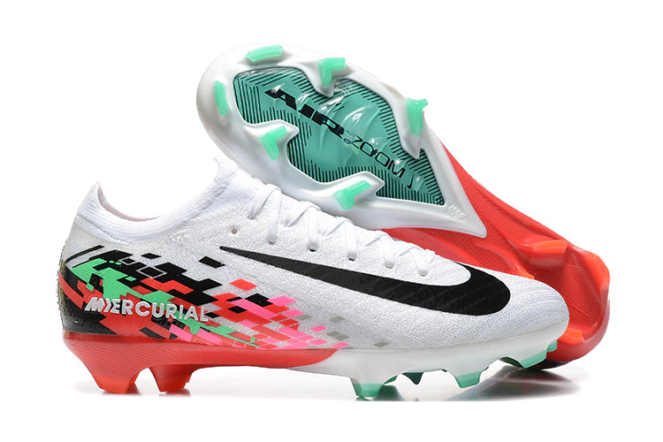 Chuteira Nike Air Zoom Mercurial Vapor 16 Elite FG - Branco/Preto/Vermelho