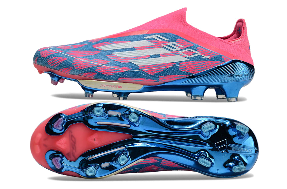 Chuteira Adidas F50+ Elite Campo - Rosa/Azul