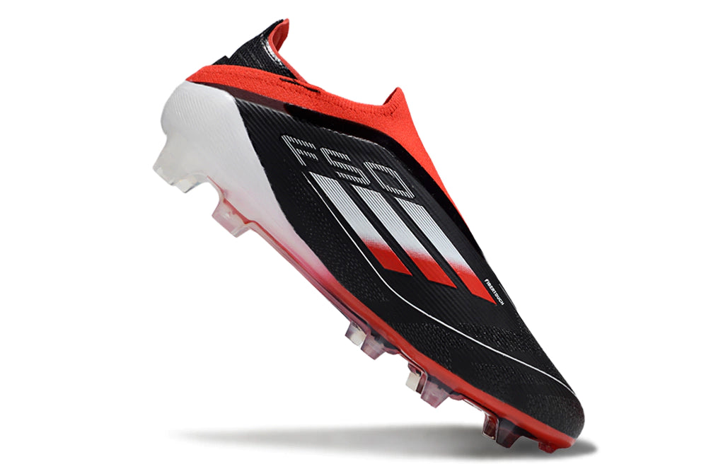 Chuteira Adidas F50 X Laceless Campo - Preto/Vermelho