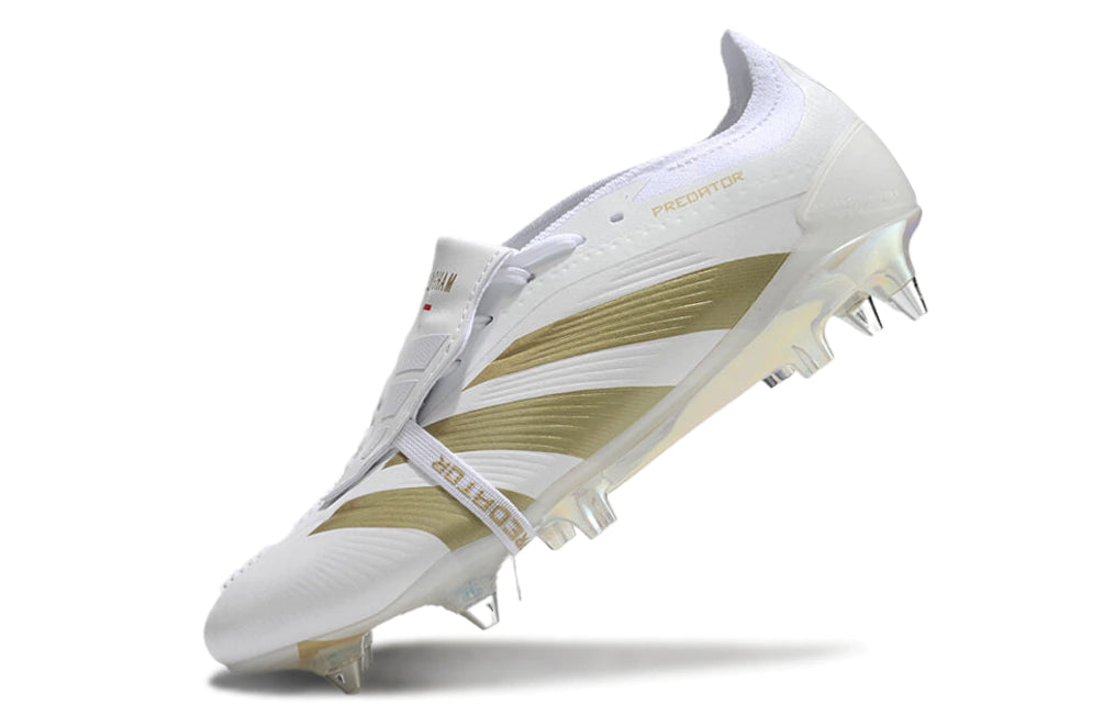 Chuteira Adidas Predator Elite Campo SG FG - Branco/Dourado