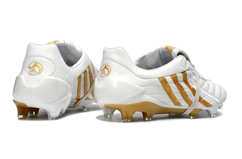 Chuteira Adidas Predator Accelerator FG - Dourado/Branco