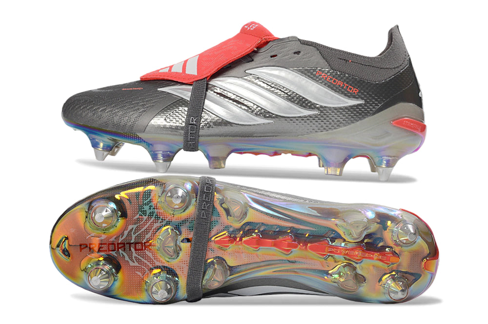 Chuteira Adidas Predator Tongue 26 Elite SG - Prata