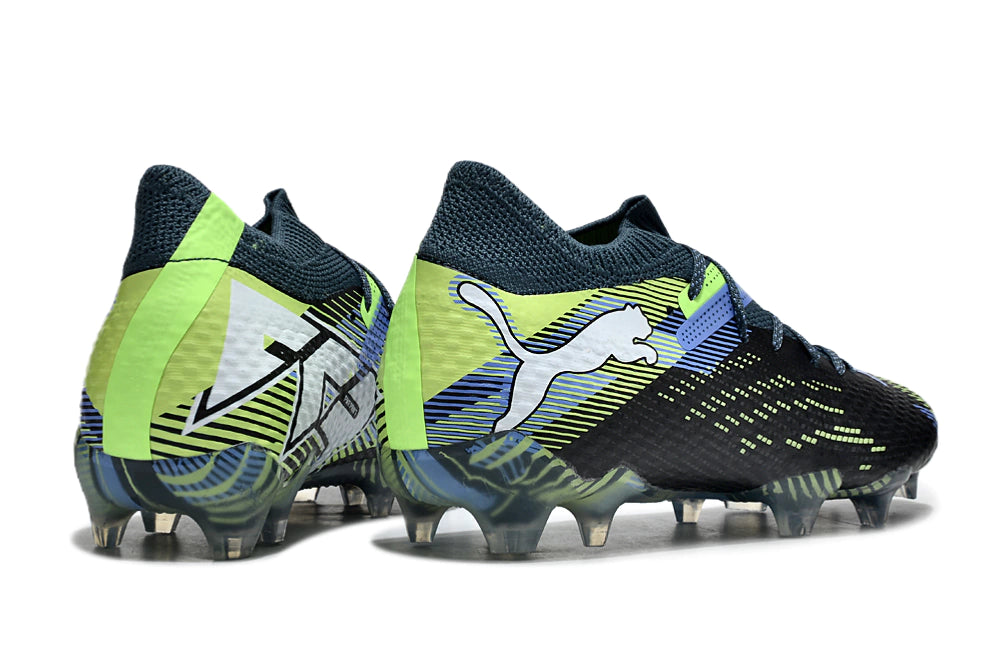 Chuteira Puma Future 7 Ultimate Campo FG - Preto/Azul/Verde