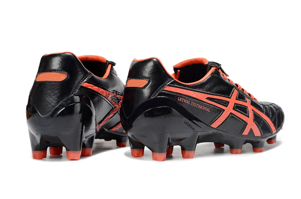 Chuteira Campo Asics Lethal Testimonial 4 IT - Preto/Vermelho