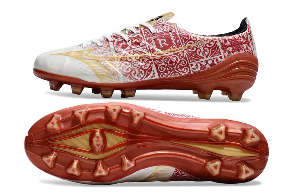 Chuteira Mizuno Alpha Japan FG - Vermelho/Branco