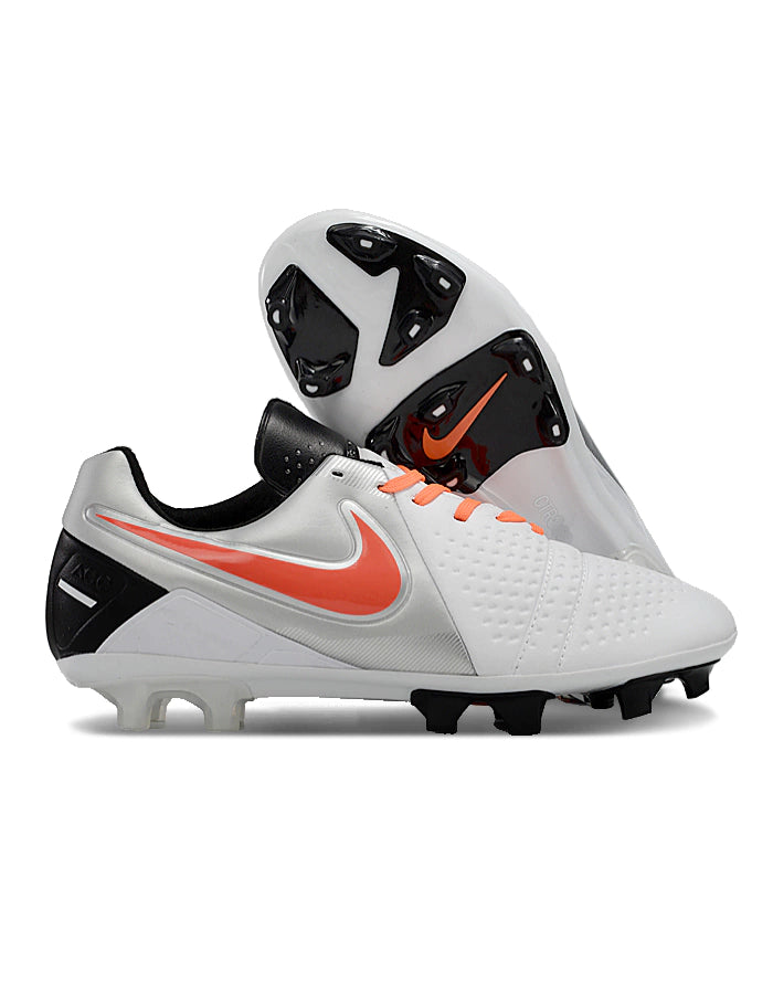 Chuteira Nike Tiempo CTR360 Maestri 3 Campo FG - Branco/Prata/Laranja/Preto