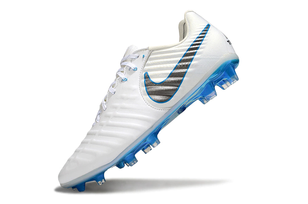 Chuteira Nike Tiempo Legend 7 Elite FG - Branco/Azul