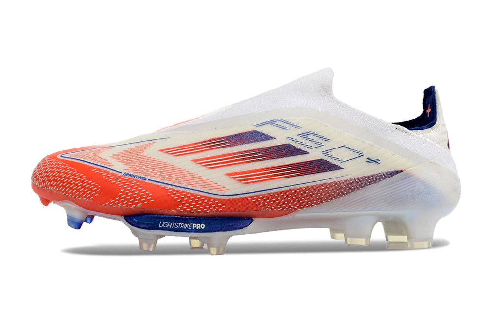 Chuteira Adidas F50+ Elite Campo - Branco/Laranja