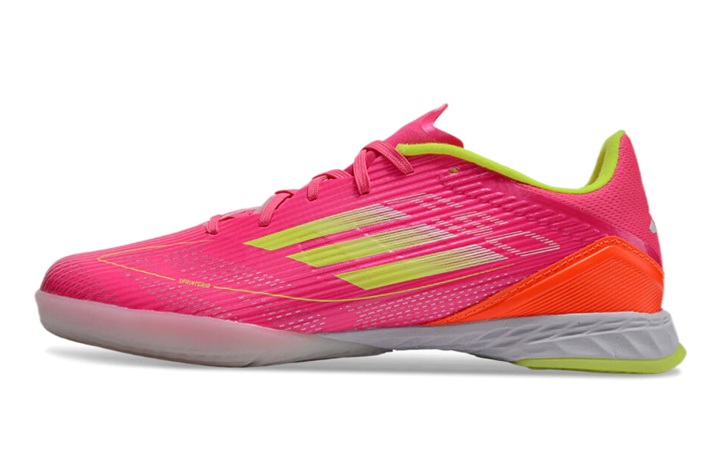 Chuteira Adidas X F50 Futsal - Rosa/Branco/Verde