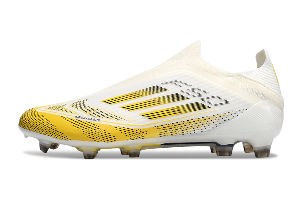 Chuteira Adidas F50 X Laceless Campo - Branco/Amarelo
