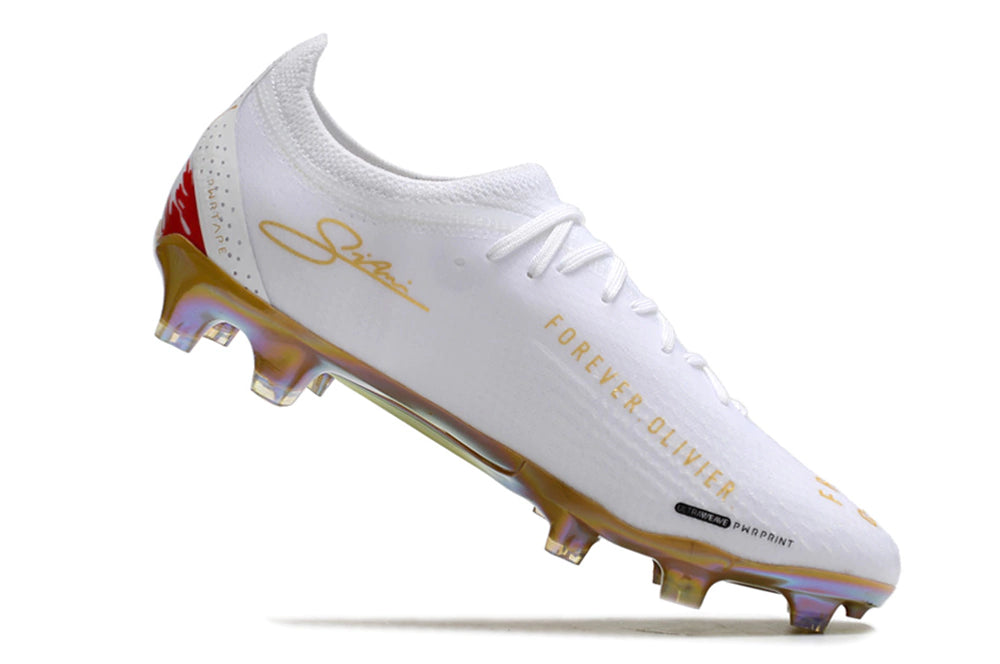 Chuteira Puma Ultra 5 Campo FG - Branco/Azul/Vermelho