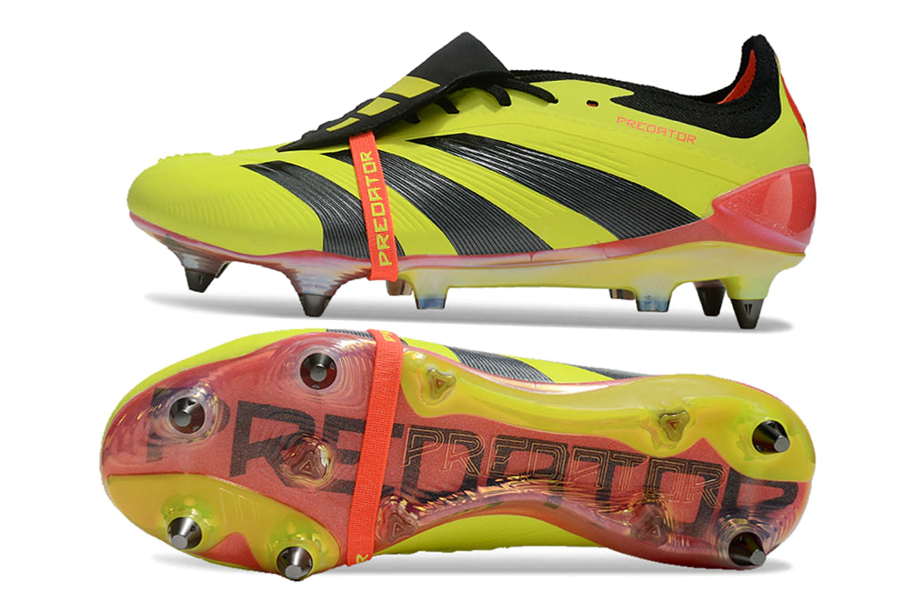 Chuteira Adidas Predator Elite Tongue SG - Amarelo/Vermelho/Preto