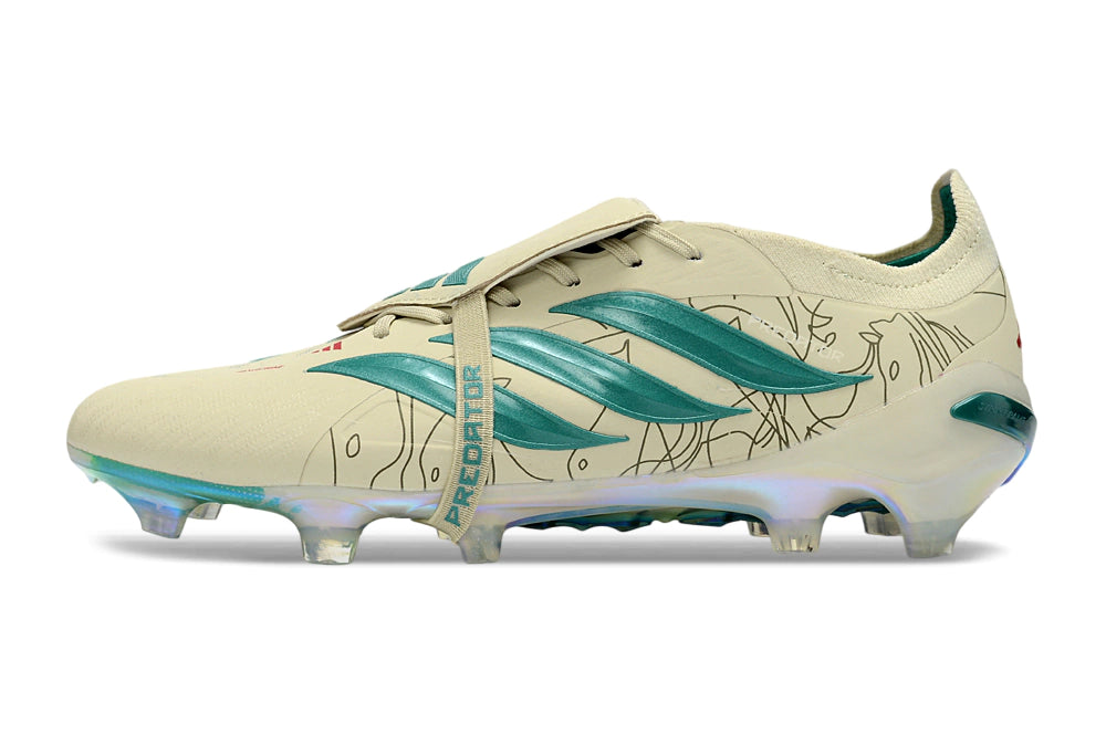 Chuteira Adidas Predator Tongue 26 Elite FG - Bege