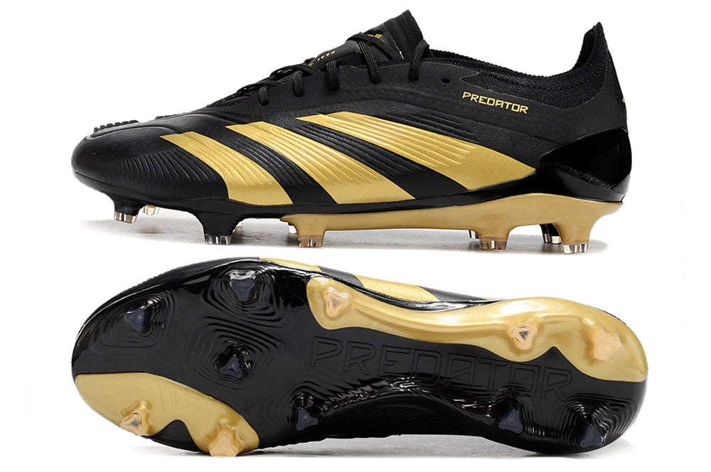 Chuteira Adidas Predator Elite Campo FG - Preto/Dourado
