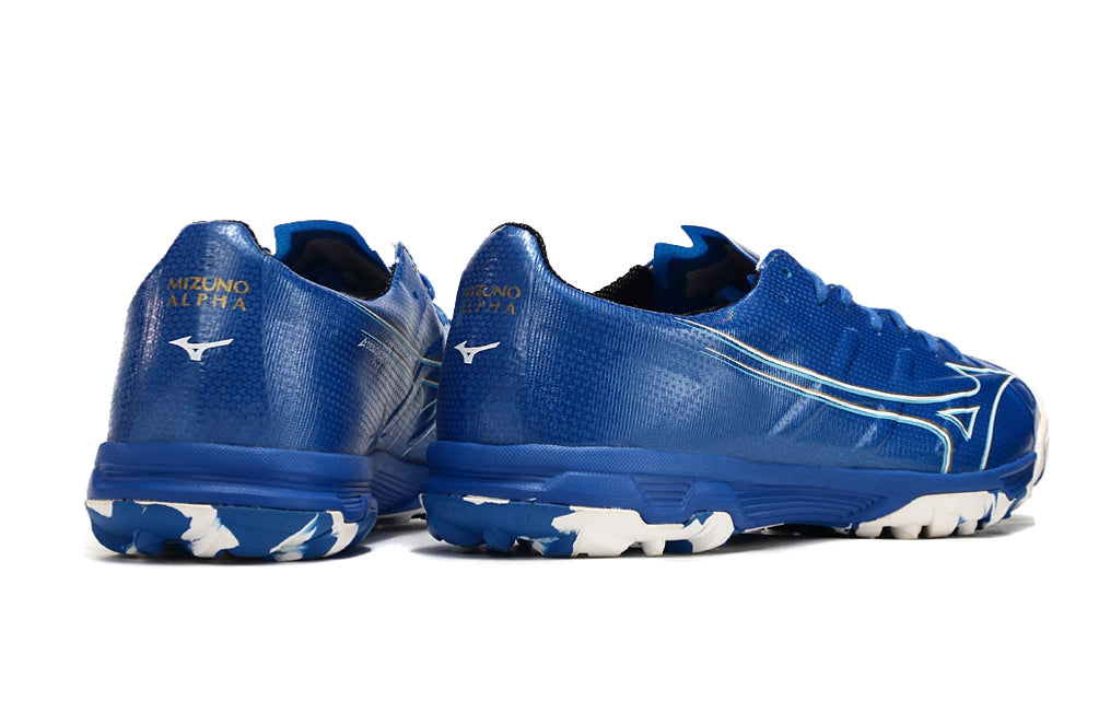 Chuteira Mizuno Alpha Made in Japan Society - Azul/Branco