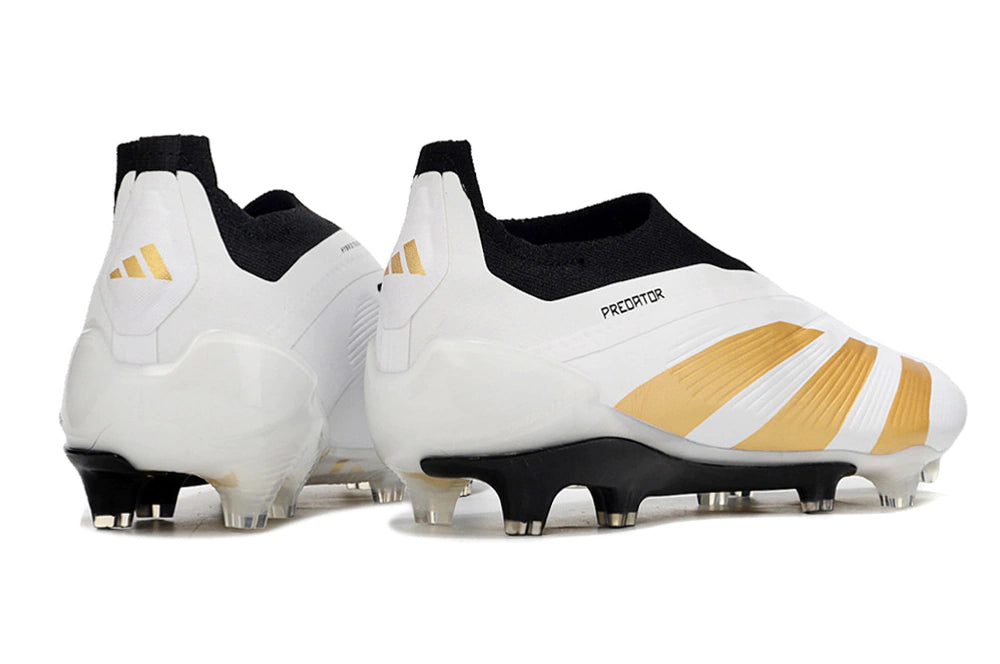 Chuteira Adidas Predstrike Elite Laceless Campo - Branco/Amarelo/Preto
