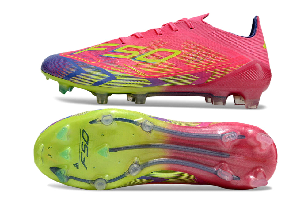 Chuteira Adidas F50 X Campo - Rosa/Verde/Azul