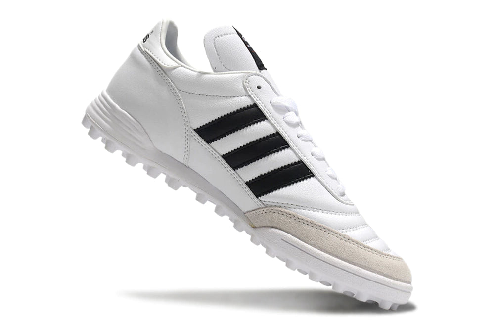 Chuteira Adidas Mundial Team Society - Branco/Preto/Dourado