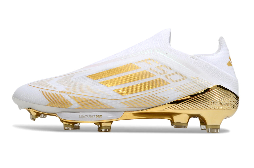 Chuteira Adidas F50+ Elite Campo - Branco/Dourado