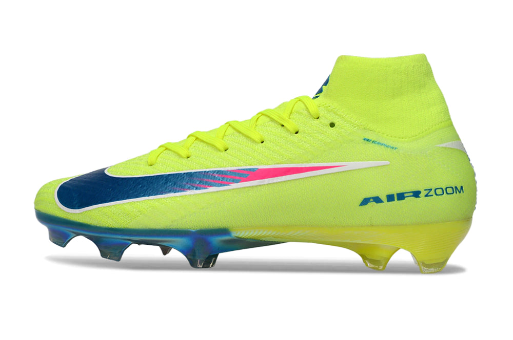 Chuteira Nike Air Zoom Mercurial Superfly 10 Elite Campo - Verde/Azul