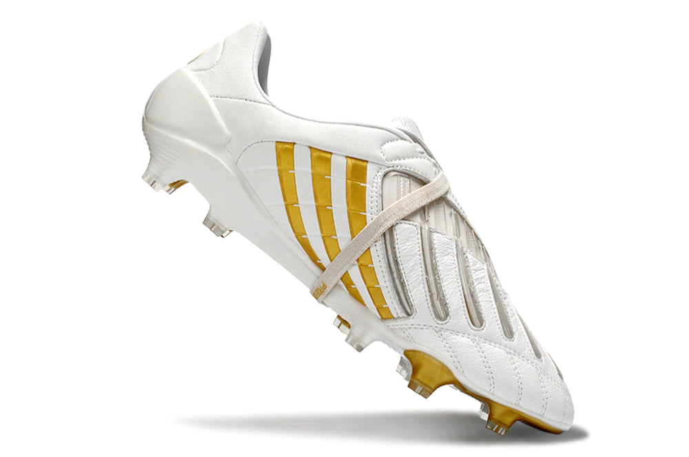 Chuteira Adidas Predator Accelerator FG - Dourado/Branco