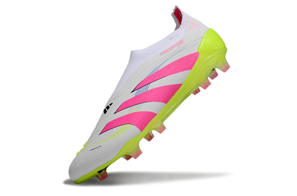Chuteira Adidas Predator Elite 25 Laceless Campo - Branco/Rosa