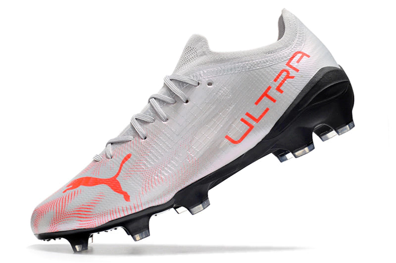 Chuteira Puma Ultra 1.3 Campo FG - Prata/Preto /Vermelho