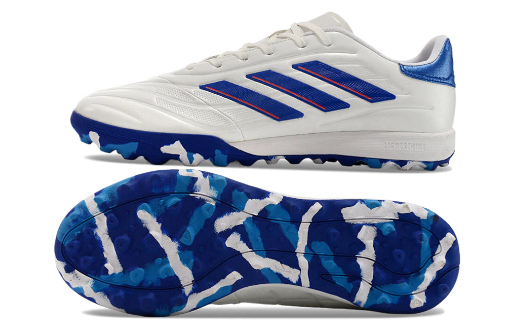 Chuteira Adidas Copa Pure.1 Society - Branco/Azul Escuro/Azul
