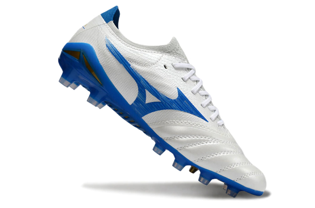 Chuteira Mizuno Morelia Neo 4 Campo - Branco/Azul