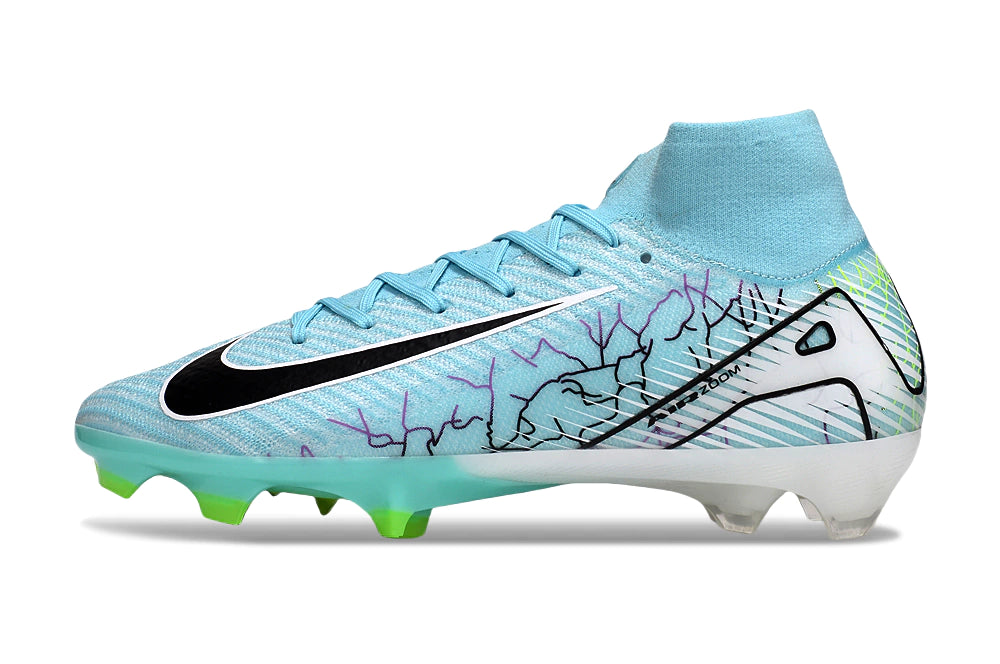 Chuteira Nike Air Zoom Mercurial Superfly 10 Elite Campo - Azul/Branco