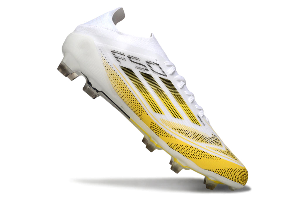 Chuteira Adidas F50 X Campo - Branco/Dourado