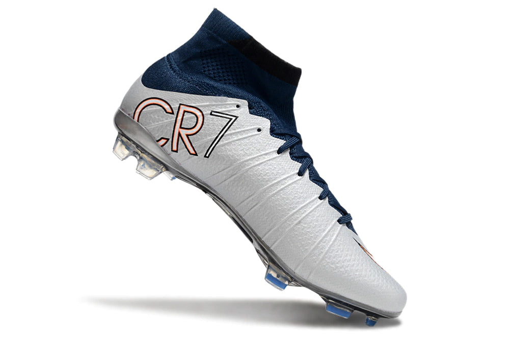 Chuteira Nike Mercurial Superfly 4 Elite Campo - Branco/Azul
