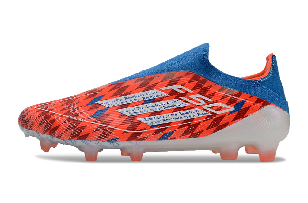 Chuteira Adidas F50 X Laceless Campo - Vermelho/Azul/Branco