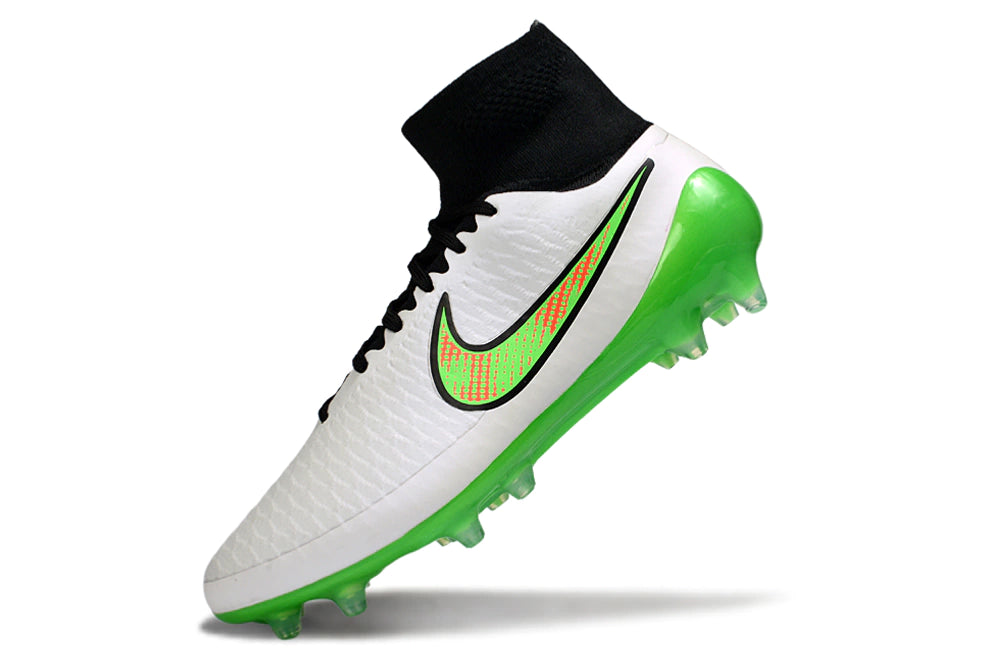 Chuteira Campo Nike Magista Obra FG - Branco/Verde