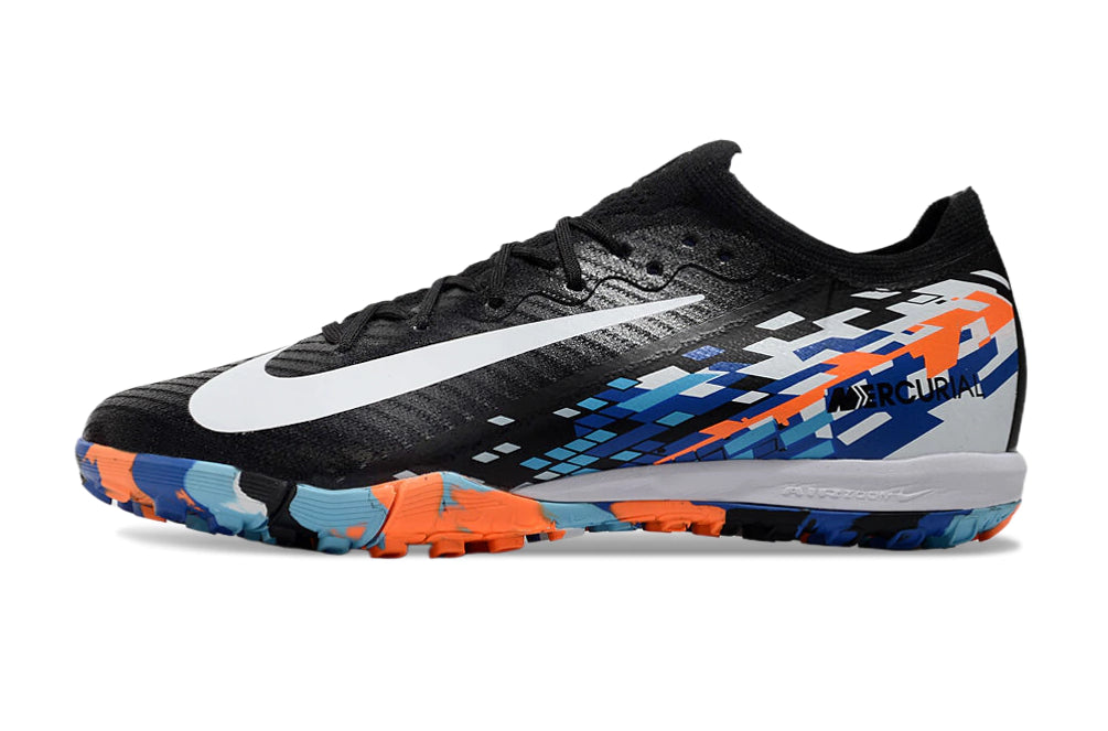 Chuteira Nike Mercurial Vapor 16 Elite Society - Preto/Branco/Azul/Laranja