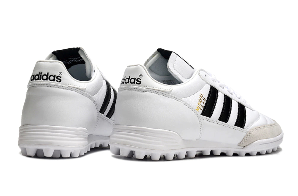 Chuteira Adidas Mundial Team Society - Branco/Preto/Dourado