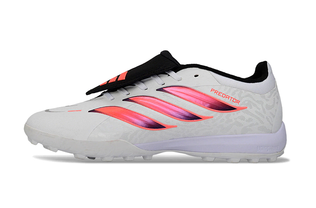 Chuteira Adidas Predator Tongue 26 Society -Branco/Rosa