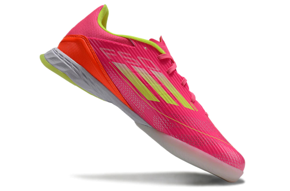 Chuteira Adidas X F50 Futsal - Rosa/Branco/Verde