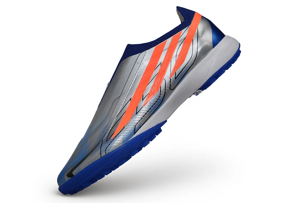 Chuteira Adidas F50 Hyperfast Laceless TF - Prata