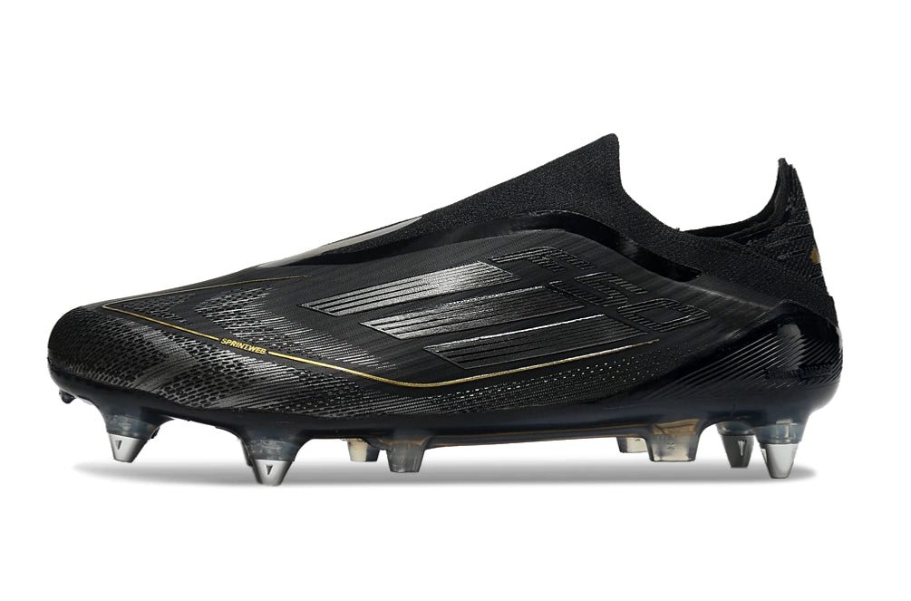Chuteira Adidas F50 X Laceless Campo SG - Preto/Dourado