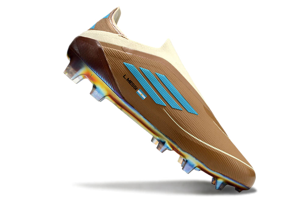 Chuteira Adidas F50 X Laceless Campo - Marrom