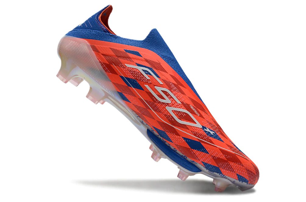 Chuteira Adidas F50+ Elite Campo - Vermelho/Azul/Branco