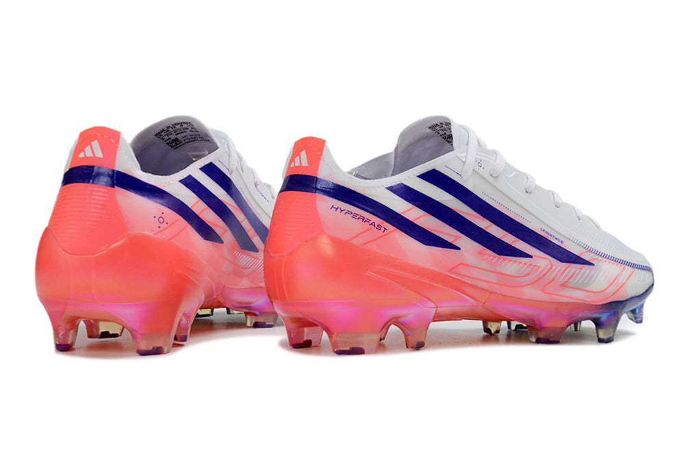 Chuteira Adidas F50 Hyperfast FG - Branco/Rosa