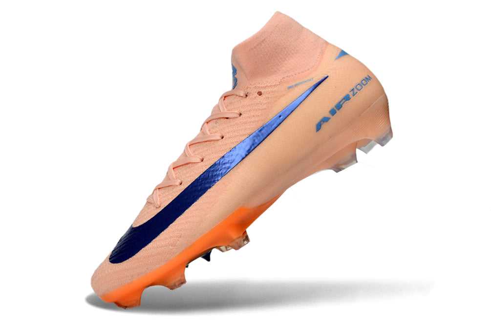 Chuteira Nike Air Zoom Mercurial Superfly 10 Elite Campo - Laranja/Azul
