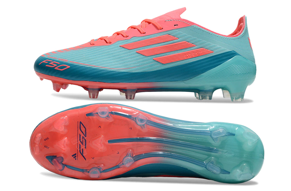 Chuteira Adidas F50 X Campo - Azul/Rosa