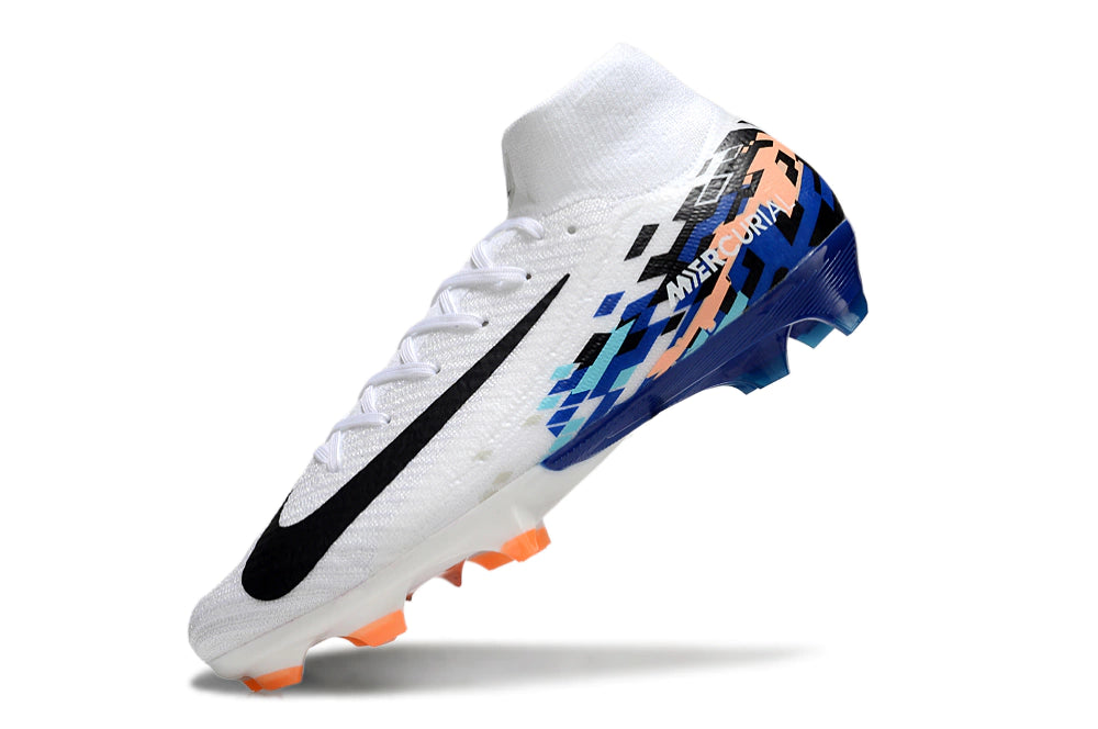 Chuteira Nike Air Zoom Mercurial Superfly 10 Elite Campo - Branco/Azul