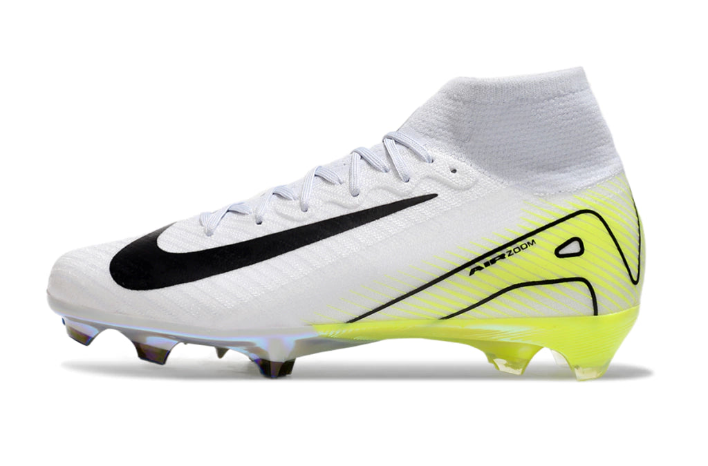 Chuteira Nike Air Zoom Mercurial Superfly 10 Elite Campo - Branco/Verde