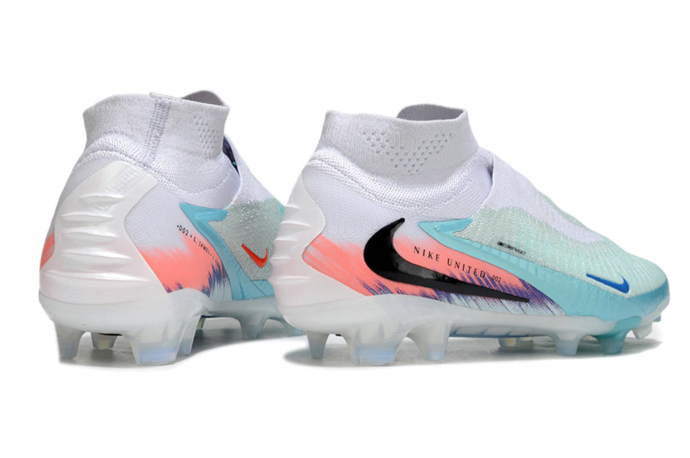 Chuteira Nike Phantom 6 Elite Botinha Campo - Branco/Azul