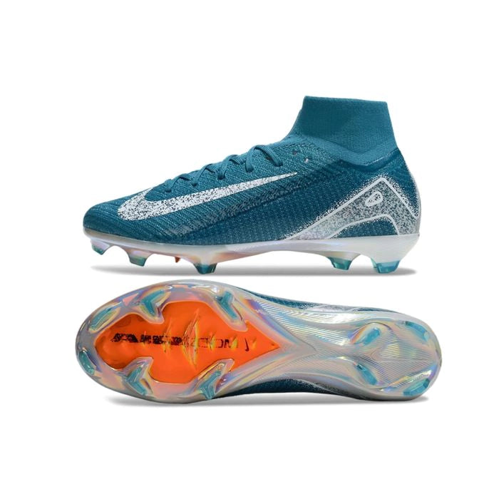Chuteira Nike Air Zoom Mercurial Superfly 10 Elite Campo - Azul Marainho/Branco