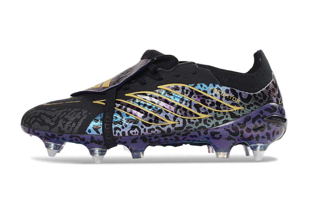 Chuteira Adidas Predator Tongue 26 Elite SG - Preto/Roxo